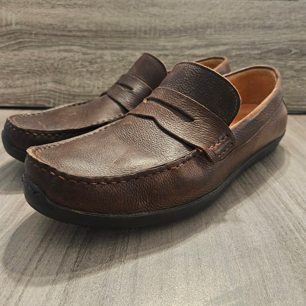Samuel Hubbard Mens Penny Loafer Brown Leather M2111-601 Size 12 W‎ Wide Brazil